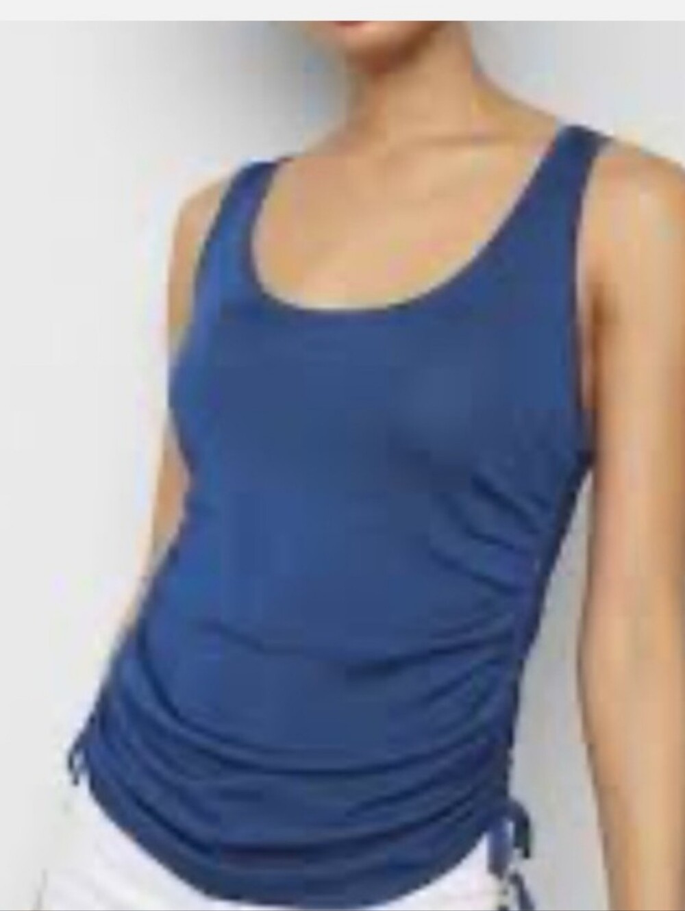 WHITE HOUSE BLACK MARKRT Blue Scoop Neck Tank Top -